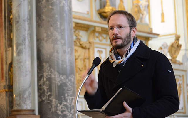 Tobias Wittenberg predigt im Gottesdienst — © Br. Bodo Flach, 2016