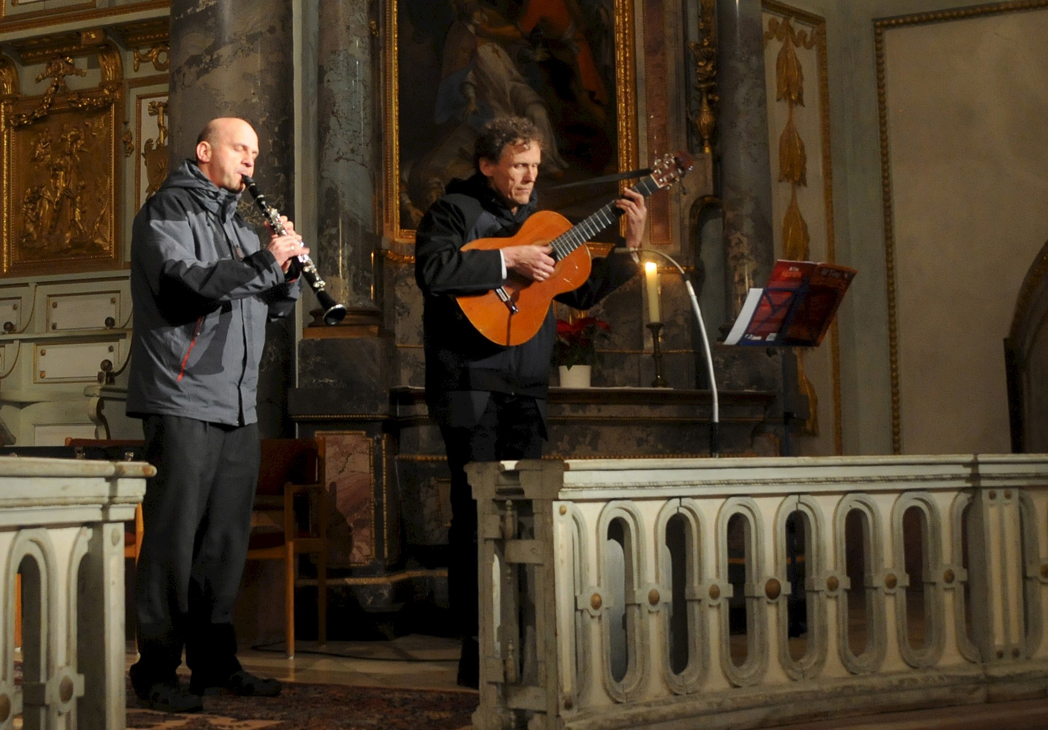 Klezmermusik mit Bernhard von der Goltz (Gitarre) und Matthias Ernst (Klarinette) — © Br. Uwe Stodte, 2016