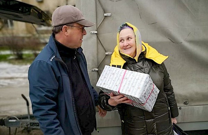 Dankbare Empfängerin unserer Hilfe im Winter 2022